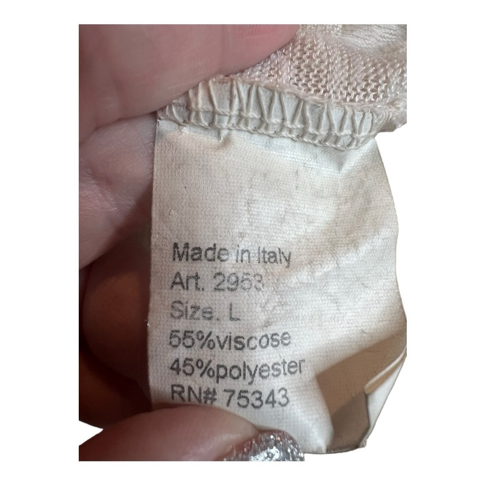 Elena Baldi Oat Sheer Cardigan with Contrasting Silky Hem Made in Italy Size L - Picture 8 of 12